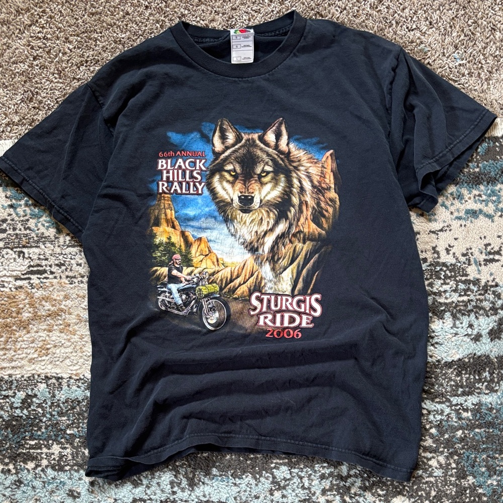 Vintage Men’s Large Fruit Of The Loom Heavy 2000s Sturgis Nature Geaphic T Shirt